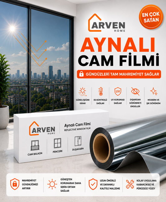 Arven Home® Aynalı Cam Filmi